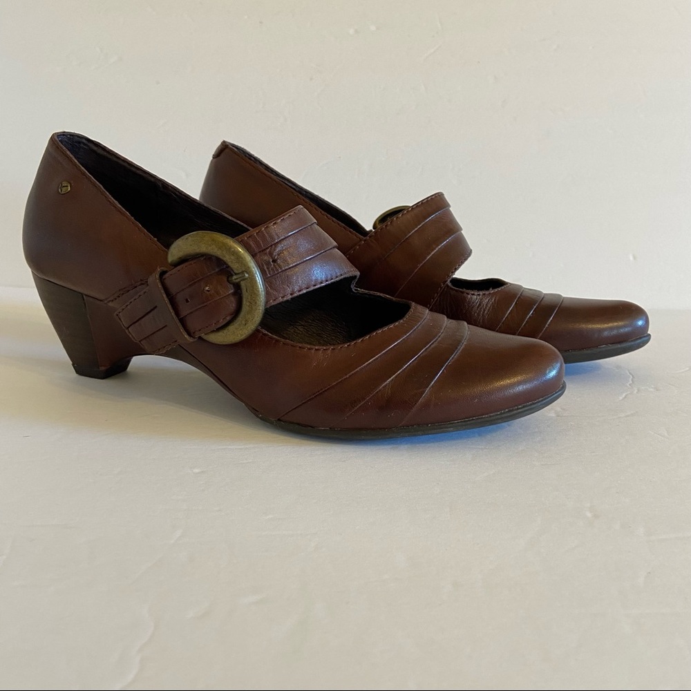 Pikolinos Brown Heel Mary Jane Womens 36/ 5.5-6